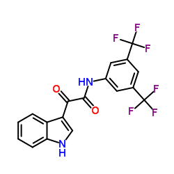 N-[3,5-Bis(trifluoromethyl)phenyl]-2-(1H-indol-3-yl)-2-oxoacetamide结构式