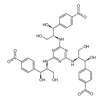 2,4,6-tris[(1S,2S)-1,3-dihydroxy-1-(4-nitrophenyl)prop-2-ylamino]-s-triazine Structure