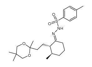 2,5,5-trimethyl-2-[2'-(1''(R)-methyl-3''-oxocyclohex-2''-yl)ethyl]-1,3-dioxane p-tosylhydrazone结构式