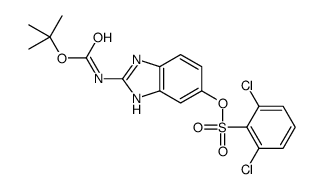 2-({[(2-Methyl-2-propanyl)oxy]carbonyl}amino)-1H-benzimidazol-5-y l 2,6-dichlorobenzenesulfonate Structure