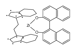 [(R,R)-(-)-乙撑双(4,5,6,7-四氢-1-茚基)]锆(IV)-(R)-1,1'-联-2-萘甲酸结构式