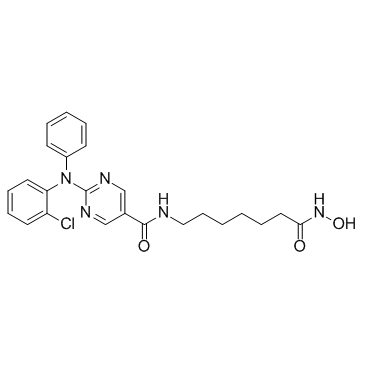 2-[(2-氯苯基)苯基氨基]-N-[7-(羟基氨基)-7-氧代庚基]-5-嘧啶甲酰胺结构式