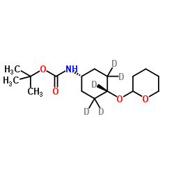 2-Methyl-2-propanyl [(4s)-4-(tetrahydro-2H-pyran-2-yloxy)(3,3,4,5,5-2H5)cyclohexyl]carbamate Structure