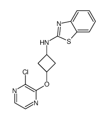 N-(3-((3-chloropyrazin-2- yl)oxy)cyclobutyl)benzo[d]thiazol-2-amine结构式