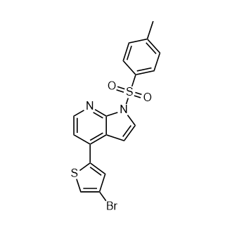 4-(4-溴噻吩-2-基)-1-甲苯磺酰基-1H-吡咯并[2,3-b]吡啶结构式