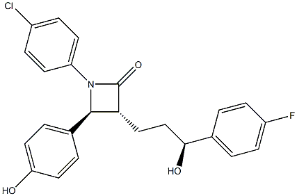 (3R,4S)-1-(4-chlorophenyl)-3-((S)-3-(4-fluorophenyl)-3-hydroxypropyl)-4-(4-hydroxyphenyl)azetidin-2-one Structure