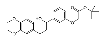 (R)-2-(3-(3-(3-(3,4-二甲氧基苯基)-1-羟丙基)苯氧基)乙酸叔丁酯结构式
