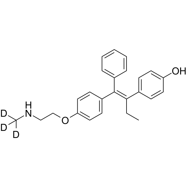 N-Desmethyl-4’-hydroxy Tamoxifen-d3 (E/Z Mixture) Structure