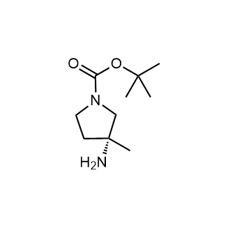 (R)-3-氨基-3-甲基吡咯烷-1-羧酸叔丁酯结构式