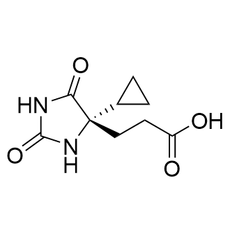 (S)-3-(4-环丙基-2,5-二氧杂咪唑啉-4-基)丙酸结构式