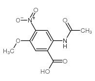 2-乙酰氨基-4-硝基-5-甲氧基苯甲酸结构式