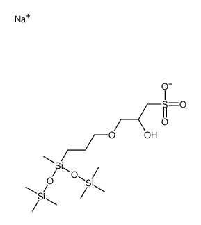 2-羟基-3-[3-[1,3,3,3-四甲基-1-[(三甲基硅氧基二硅)氧基]丙氧基丙酸钠结构式