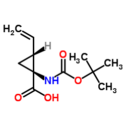 (1S,2R)-1-(tert-butoxycarbonylamino)-2-vinyl-cyclopropanecarboxylic acid Structure