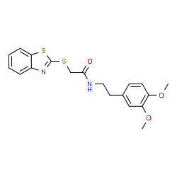 2-(1,3-benzothiazol-2-ylsulfanyl)-N-[2-(3,4-dimethoxyphenyl)ethyl]acetamide结构式