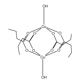 tetra-μ-(butanoato-O,O')-bis{aquacopper(II)}结构式