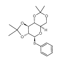 1-phenylthio-1-deoxy-2,3,4,6-di-(O-isopropylidene)-β-D-glucopyranoside Structure