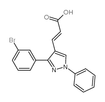 3-[3-(3-bromophenyl)-1-phenylpyrazol-4-yl]prop-2-enoic acid结构式