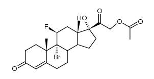 21-Acetoxy-9α-bromo-11β-fluoro-17α-hydroxy-4-pregnene-3,20-dione结构式