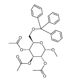 methyl 2,3,4-tri-O-acetyl-6-O-triphenyl-methyl-α-D-glucopyranoside Structure