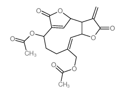 6H-4,7-Methenofuro(3,2-c)oxacycloundecin-2,6(3H)-dione, 8-(acetyloxy)-11-((acetyloxy)methyl)-3a,4,8,9,10,12a-hexahydro-3-methylene-结构式