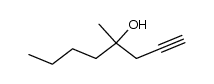 4-methyl-4S-hydroxy-1-octyne Structure