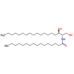 N-棕榈酰-D-赤型-鞘氨醇结构式