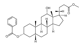 12α-hydroxy-3α-benzoyloxy-5β-cholanoic acid-(24)-methyl ester Structure
