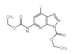 ethyl 5-chloro-3-(ethoxycarbonylamino)-2,7,8,9-tetrazabicyclo[4.3.0]nona-2,4,7,10-tetraene-9-carboxylate结构式