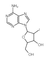 5-(6-aminopurin-9-yl)-2-(hydroxymethyl)-4-iodo-oxolan-3-ol Structure