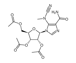 5-(cyanomethylamino)-1-(2,3,5-tri-O-acetyl-β-D-ribofuranosyl)imidazole-4-carboxamide Structure