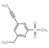 Pyrimidine, 4-ethyl-2-(methylsulfonyl)-6-(1-propynyl)- (9CI) Structure