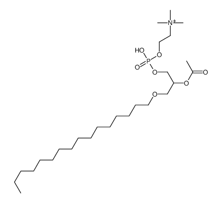 1-O-棕榈基-2-乙酰基-rac-甘油-3-磷酸胆碱结构式