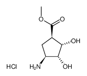 Methyl 4β-Amino-2α,3α-dihydroxy-1β-cyclopentanecarboxylate Hydrochloride结构式