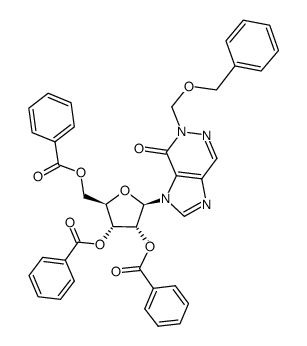 3-(2,3,5-tri-O-benzoyl-β-D-ribofuranosyl)-5-benzyloxymethylimidazo[4,5-d]pyridazin-4-one结构式