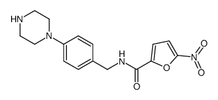 5-nitro-N-[(4-piperazin-1-ylphenyl)methyl]furan-2-carboxamide Structure