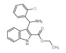 3-[氨基(2-氯苯基)甲基]-2-吲哚羧酸乙酯结构式