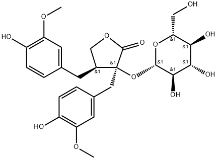 去甲络石苷元8'-O-β-葡萄糖苷结构式