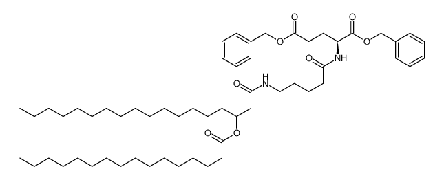 dibenzyl N-[N-(3-hexadecanoyloxyoctadecanoyl)-5-aminopentanoyl]-L-glutamate结构式