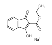 1H-Indene-2-carboxylicacid, 2,3-dihydro-1,3-dioxo-, ethyl ester, ion(1-), sodium (1:1)结构式