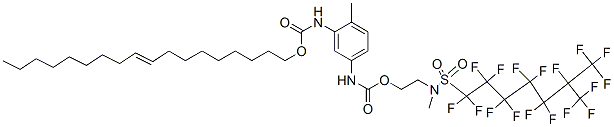 9-octadecenyl [5-[[[2-[[(heptadecafluoroisooctyl)sulphonyl]methylamino]ethoxy]carbonyl]amino]-2-methylphenyl]carbamate结构式