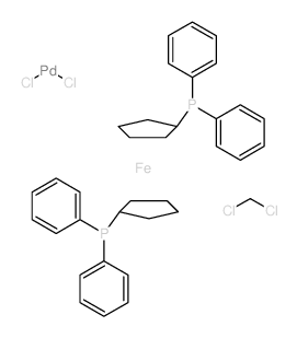 [1,1'-双(二苯基膦)二茂铁]二氯化钯二氯甲烷络合物结构式