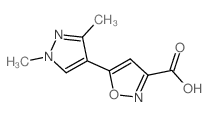 5-(1,3-二甲基-1H-吡唑-4-基)-异噁唑-3-羧酸结构式