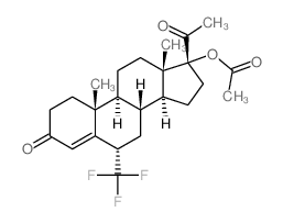 Pregn-4-ene-3,20-dione,17-(acetyloxy)-6-(trifluoromethyl)-, (6a)- (9CI) structure