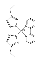cis-[Pt(5-ethyltetrazolato)2(2,2'-bipy)]结构式