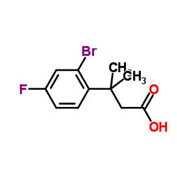 3-(2-Bromo-4-fluorophenyl)-3-methylbutanoic acid结构式