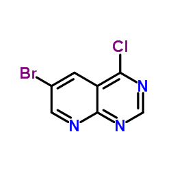 6-溴-4-氯吡啶并[2,3-d]嘧啶结构式