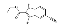 3-溴-5-氰基-1H-吲哚-2-羧酸乙酯结构式
