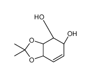 1,3-Benzodioxole-4,5-diol,3a,4,5,7a-tetrahydro-2,2-dimethyl-, (3aS,4R,5R,7aR) structure