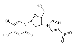 5-chloro-1-[(2R,4S,5S)-5-(hydroxymethyl)-4-(4-nitroimidazol-1-yl)oxolan-2-yl]pyrimidine-2,4-dione Structure