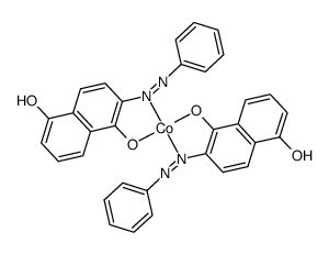 cobalt(II) 2-(benzeneazo)-1.5-dihydroxynaphtalene complex Structure